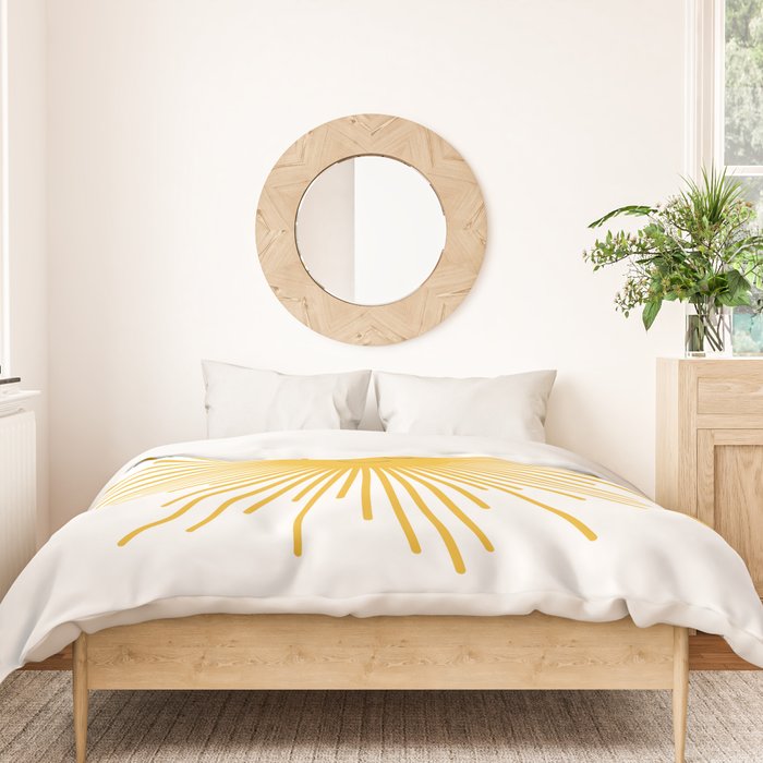 Contented Sun Cute Mustard Yellow Sunburst Duvet Cover Gallery Image 3