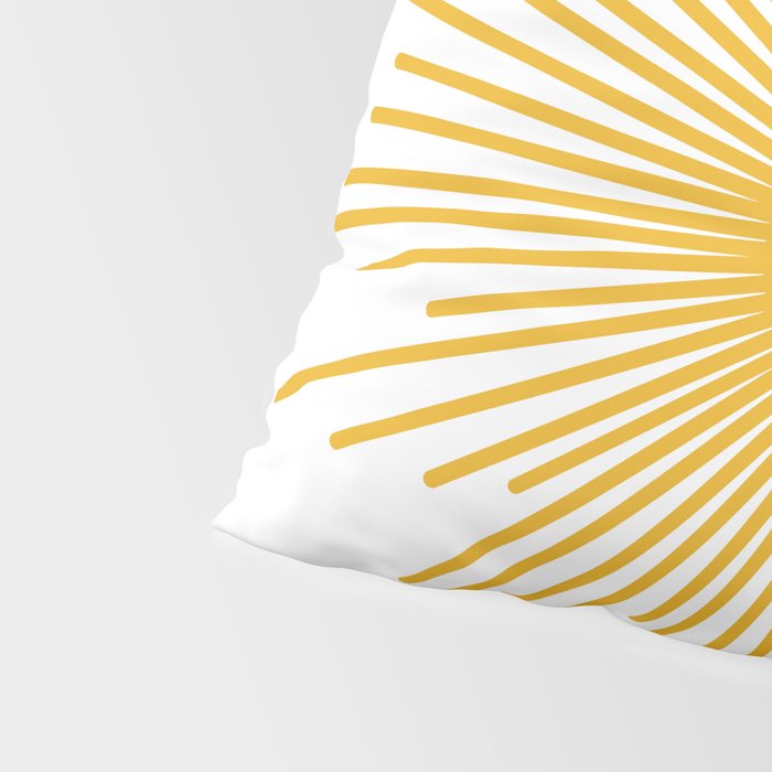 Contented Sun Cute Mustard Yellow Sunburst Pillow Sham Gallery Image 4