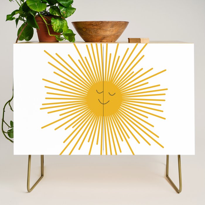 Contented Sun Cute Mustard Yellow Sunburst Credenza Gallery Image 1