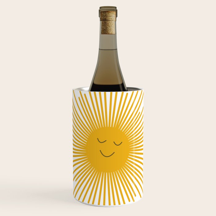 Contented Sun Cute Mustard Yellow Sunburst Wine Chiller Gallery Image 1
