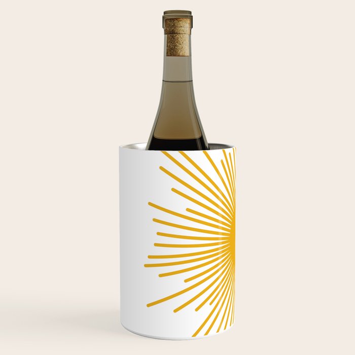 Contented Sun Cute Mustard Yellow Sunburst Wine Chiller Gallery Image 2