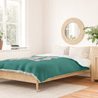 Work Hard and Be Nice to People in Green and Peach Pink Duvet Cover Gallery Image 2