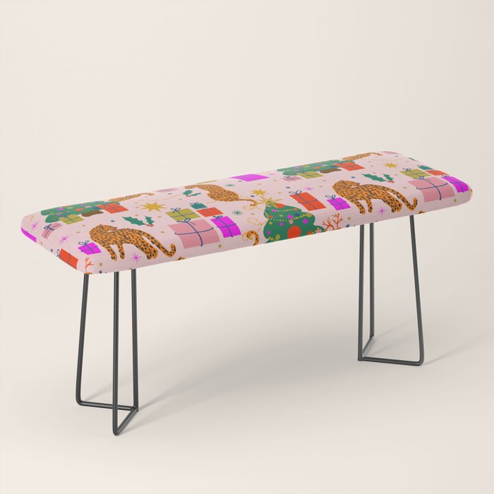 Modern abstract festive leopards in Christmas party Bench Gallery Image 1
