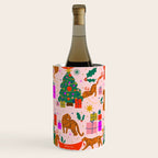 Modern abstract festive leopards in Christmas party Wine Chiller Gallery Image 2
