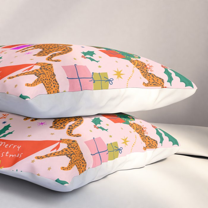 Modern abstract festive leopards in Christmas party Pillow Sham Gallery Image 3