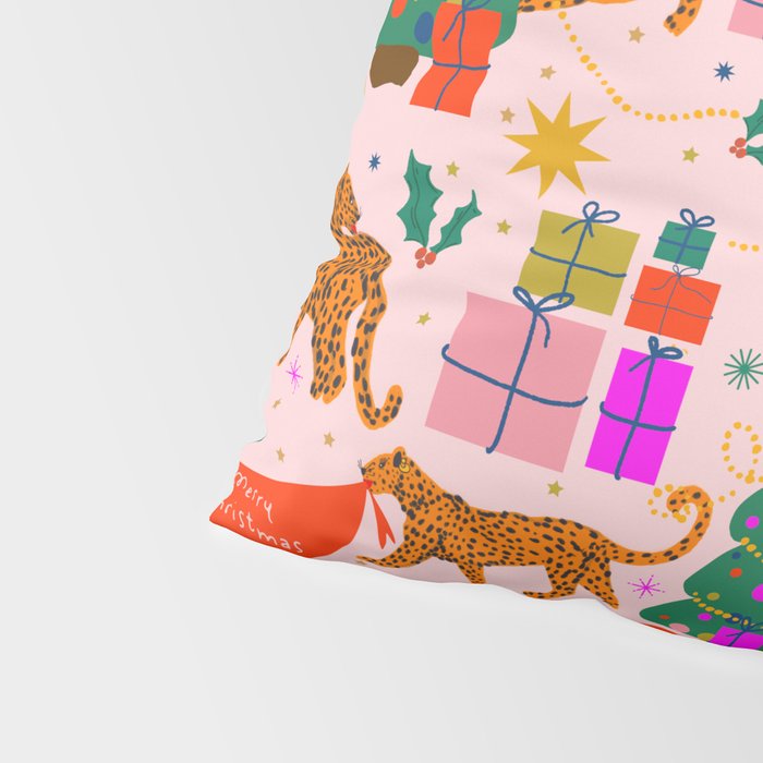 Modern abstract festive leopards in Christmas party Pillow Sham Gallery Image 4