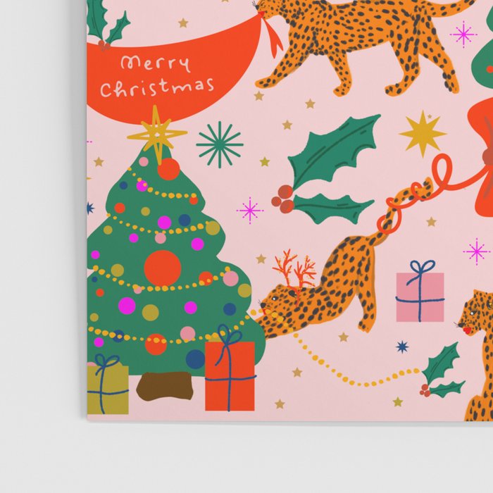 Modern abstract festive leopards in Christmas party Poster Gallery Image 3