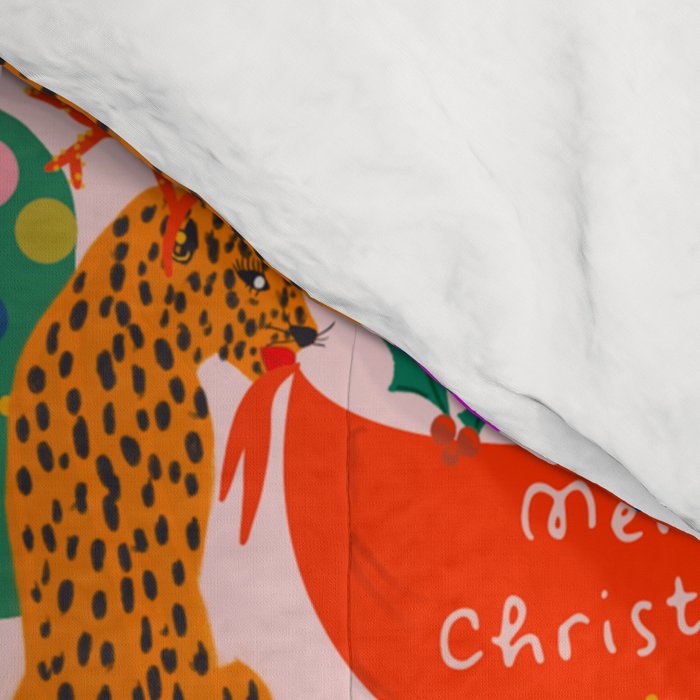 Modern abstract festive leopards in Christmas party Comforter Gallery Image 4