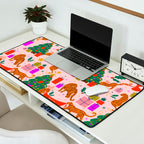 Modern abstract festive leopards in Christmas party Desk Mat Gallery Image 2