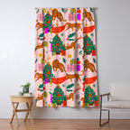 Modern abstract festive leopards in Christmas party Window Curtain Gallery Image 5