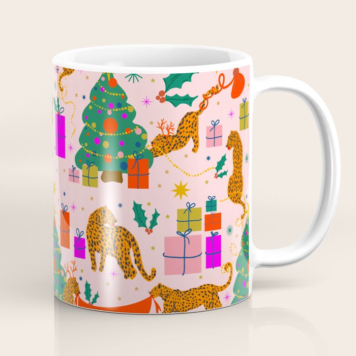 Modern abstract festive leopards in Christmas party Coffee Mug Gallery Image 1