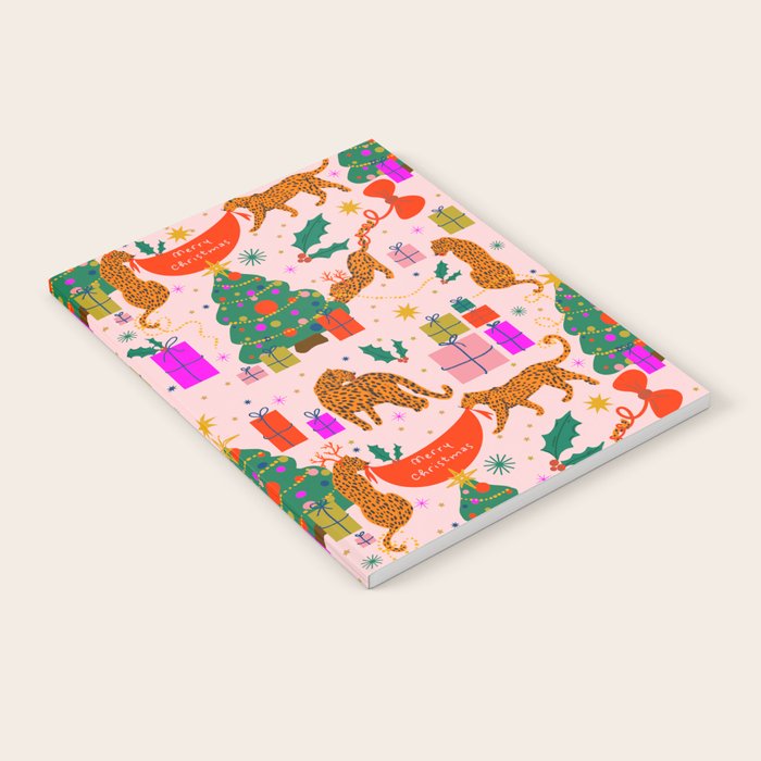 Modern abstract festive leopards in Christmas party Notebook Gallery Image 2