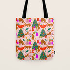 Modern abstract festive leopards in Christmas party Tote Bag Gallery Image 1