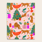 Modern abstract festive leopards in Christmas party Notebook Gallery Image 4