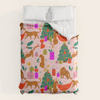 Modern abstract festive leopards in Christmas party Comforter Gallery Image 6