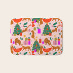 Modern abstract festive leopards in Christmas party Bath Mat Gallery Image 1
