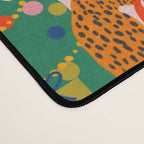 Modern abstract festive leopards in Christmas party Desk Mat Gallery Image 4