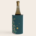 Elegant Christmas Tree with Pink Bows and Golden Stars on Deep Teal Wine Chiller Gallery Image 3