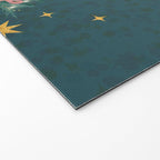 Elegant Christmas Tree with Pink Bows and Golden Stars on Deep Teal Welcome Mat Gallery Image 2