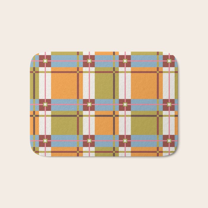 Autumn Breeze Checks Bath Mat Gallery Image 1