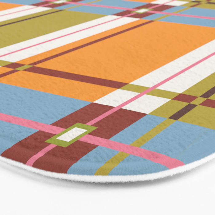 Autumn Breeze Checks Bath Mat Gallery Image 3