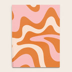Retro Liquid Swirl Abstract Pattern Pink Orange Cream Notebook Gallery Image 4