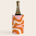 Retro Liquid Swirl Abstract Pattern Pink Orange Cream Wine Chiller Gallery Image 3