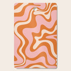 Retro Liquid Swirl Abstract Pattern Pink Orange Cream Cutting Board Gallery Image 1