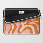 Retro Liquid Swirl Abstract Pattern Pink Orange Cream Laptop Sleeve Gallery Image 2