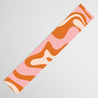 Retro Liquid Swirl Abstract Pattern Pink Orange Cream Table Runner Gallery Image 3