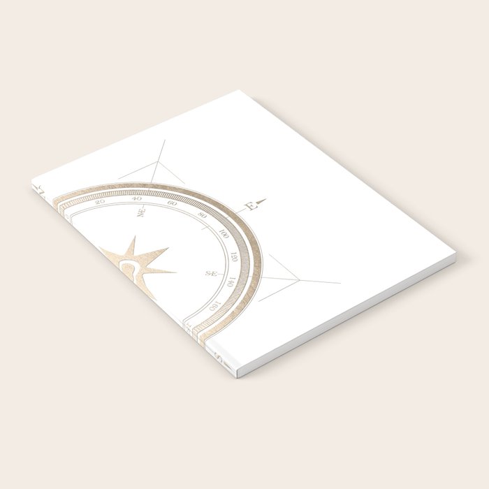 Gold Compass on White II Notebook Gallery Image 2