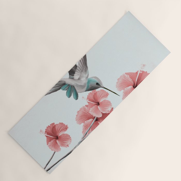 Hummingbird with Hibiscus Yoga Mat Gallery Image 1