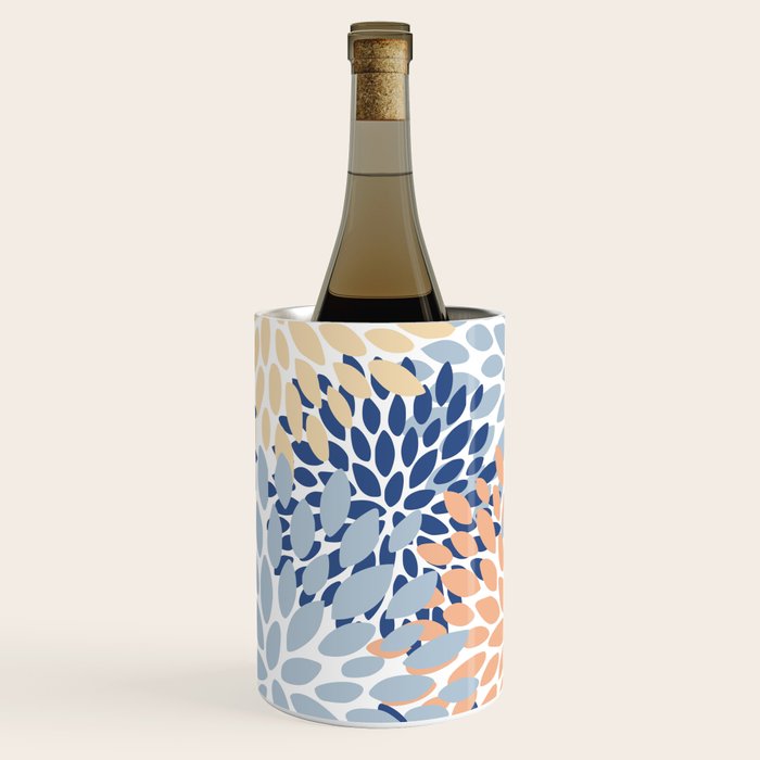 Festive, Floral Print, Coral, Peach, Light Blue, Navy Wine Chiller Gallery Image 1