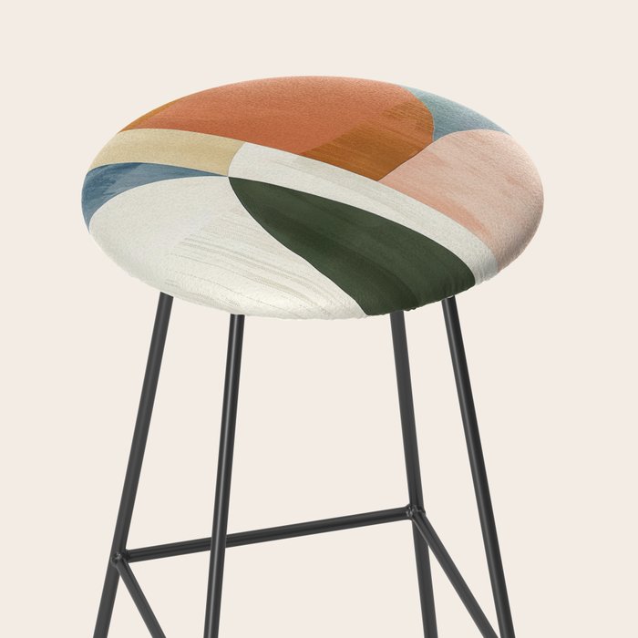 Soft Modern Abstract Shapes III Stool Gallery Image 2