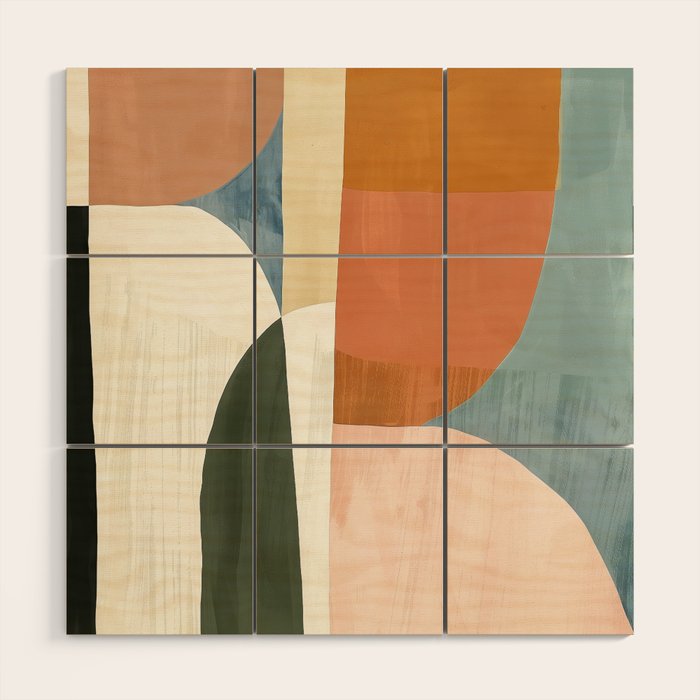 Soft Modern Abstract Shapes III Wood Wall Art Gallery Image 1