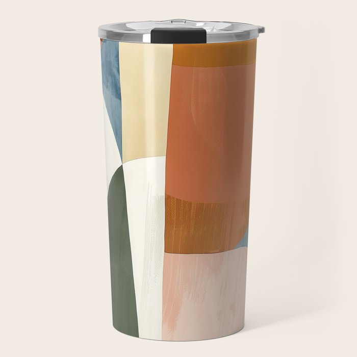 Soft Modern Abstract Shapes III Travel Mug Gallery Image 1