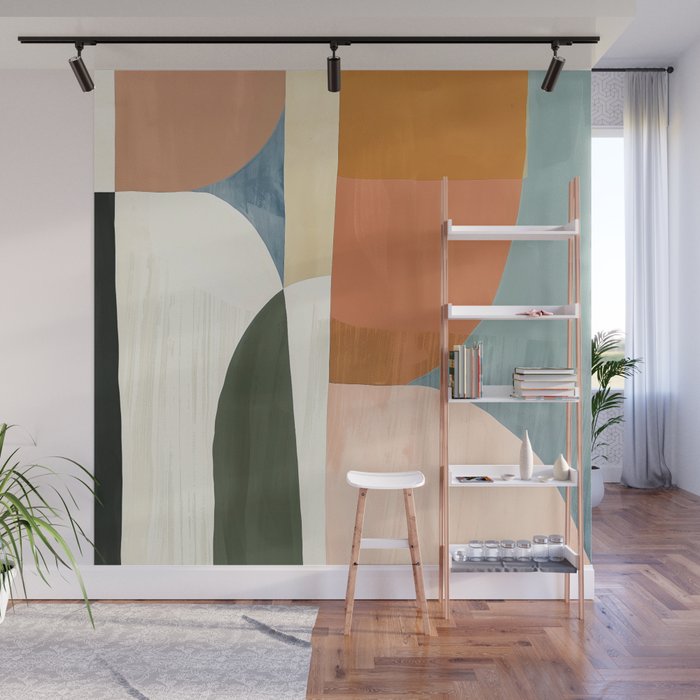 Soft Modern Abstract Shapes III Wall Mural Gallery Image 1