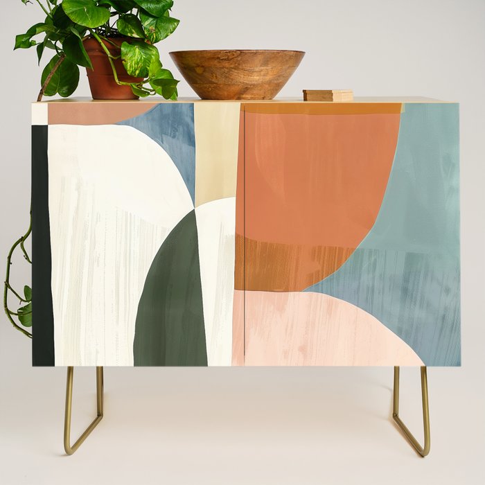 Soft Modern Abstract Shapes III Credenza Gallery Image 1