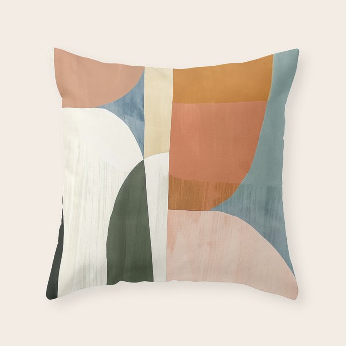 Soft Modern Abstract Shapes III Throw Pillow Gallery Image 6