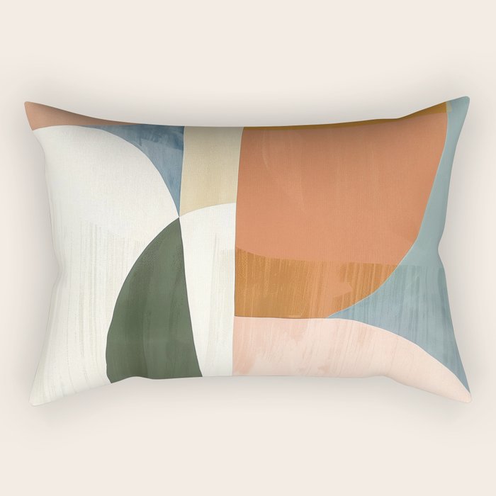 Soft Modern Abstract Shapes III Rectangular Pillow Gallery Image 2