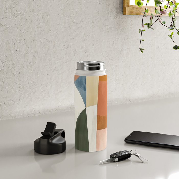 Soft Modern Abstract Shapes III Water Bottle Gallery Image 4
