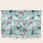 Veterinary medicine, happy and healthy friends // aqua background Wall Hanging Gallery Image 1