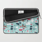 Veterinary medicine, happy and healthy friends // aqua background Laptop Sleeve Gallery Image 2