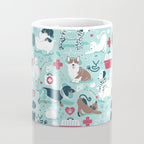 Veterinary medicine, happy and healthy friends // aqua background Coffee Mug Gallery Image 4