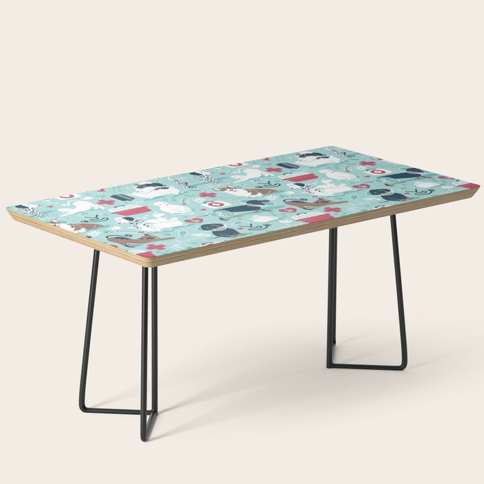 Veterinary medicine, happy and healthy friends // aqua background Coffee Table Gallery Image 1
