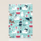 Veterinary medicine, happy and healthy friends // aqua background Stationery Card Gallery Image 2