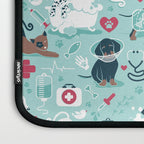 Veterinary medicine, happy and healthy friends // aqua background Laptop Sleeve Gallery Image 3