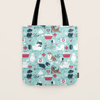 Veterinary medicine, happy and healthy friends // aqua background Tote Bag Gallery Image 1