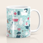Veterinary medicine, happy and healthy friends // aqua background Coffee Mug Gallery Image 1
