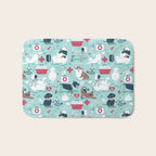 Veterinary medicine, happy and healthy friends // aqua background Bath Mat Gallery Image 1